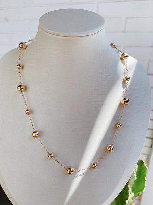 Corrente Gold Bolinhas Espaçadas