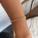 Pulseira Gold Dupla Riviera E Bolinhas