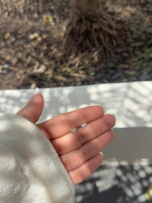 Brinco Triângulo De Zircônias