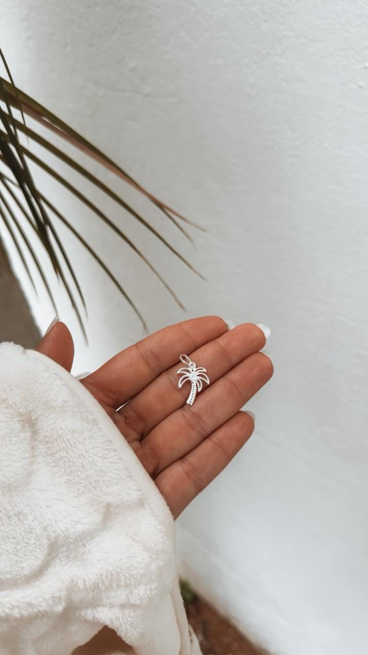 Pingente Coqueiro Prata Branca Pingente Coqueiro Prata Branca - Imagem 1