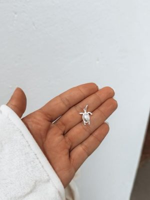 Pingente Turtle Prata Branca